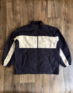 Vintage Nike Track Jacket Men’s Size Medium Navy White Swoosh 90s Windbreaker - Picture 1 of 12
