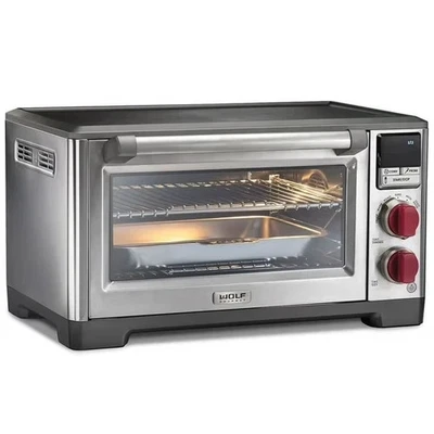 Wolf Gourmet Elite Digital Countertop Convection Toaster Oven Red Knobs (WGCO150