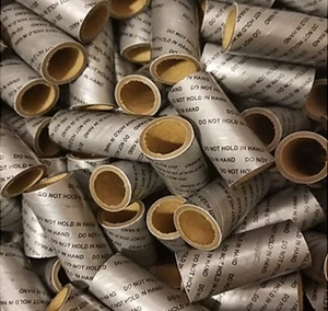 50 Feuerwerk Silberdruck Kraft Rohr Böller 3/4" x 2 1/8" x 0,095" - Bild 1 von 1