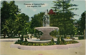 Postkarte Brunnen im Central Park Los Angeles CA unbespielt - Bild 1 von 2