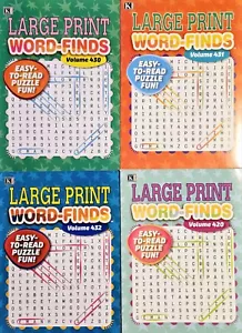 Set Of 4 Large Print Word-Finds Puzzle Books by Kappa 80 Pages Each Assorted New - Imagen 1 de 3