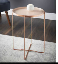 Brand NewRound Table Blush Removable Tray With Copper legs bedside console table