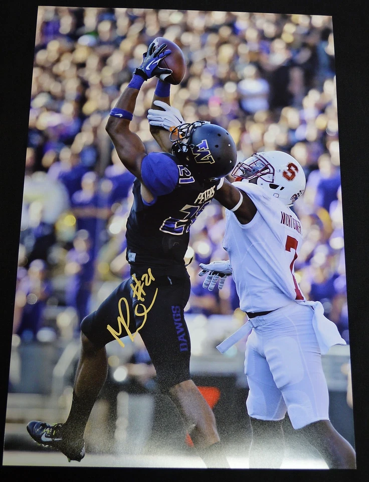 Marcus Peters 12x18 Photo Autographed Signed AUTO UW Huskies vs Stanford  Foto 1 de 1
