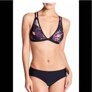 SPLENDID ELECTRIC BLOOM PRINT HALTER TOP, BLACK/PINK, SIZE: XS, NWT - Picture 1 of 4