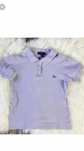 Burberry Vintage Short Sleeve Polo Shirt Lavender Little Girl Size XS - Picture 1 of 8