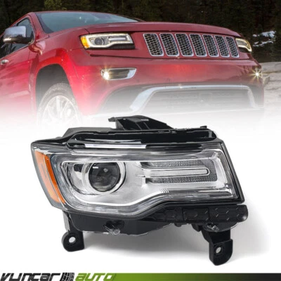 For 2014-2016 Jeep Grand Cherokee Chrome HID/Xenon LED DRL Headlight Headlamp RH Foto 1 de 4