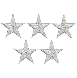 Star Applique Patch - Silver 7/8" (5-Pack, Small, Iron on) - Picture 1 of 1