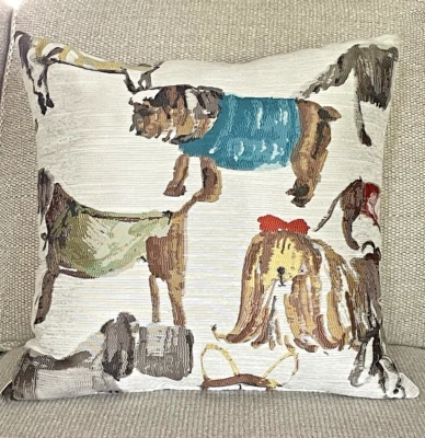 Throw Pillow Dogs Bull Dog Bull Terrier Lhasa Apso Multiple Breeds 18x18 inch - Image 1 of 4