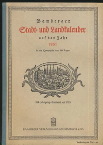 J.A. Meisenbach: Bamberger Stadt- und Landkalender auf das Jahr 1951 - Imagen 1 de 1