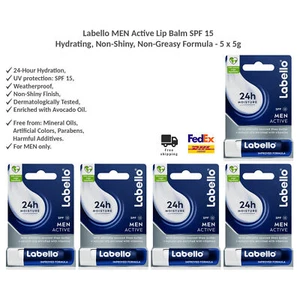 Bálsamo labial activo Labello Men FPS 15 - Fórmula hidratante, no brillante, no grasa x5 - Imagen 1 de 6
