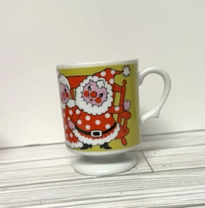 Vintage Santa Cup Mug Mrs. Claus Ceramic  Pink Red Christmas Retro 1970’s - Picture 1 of 6