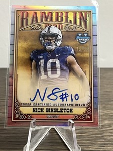 2023 Bowman Chrome U #RMA-NS Nick Singleton - Ramblin Man Auto SP /99 - Penn St