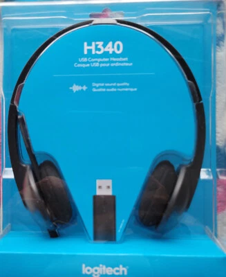 Logitech H340 Computer Headset, Over-the-Head, Black - Image 1 of 4