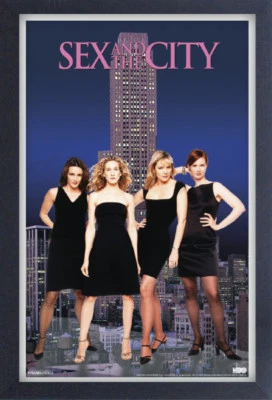 SEX AND THE CITY SKYLINE GROUP COVER 13x19 FRAMED GELCOAT POSTER HBO TELEVISION! - Image 1 of 2
