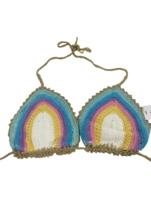 Top de bikini halter triángulo ganchillo romántico talla D Pilyq para mujer nuevo con etiquetas ROM-182R Foto 1 de 4