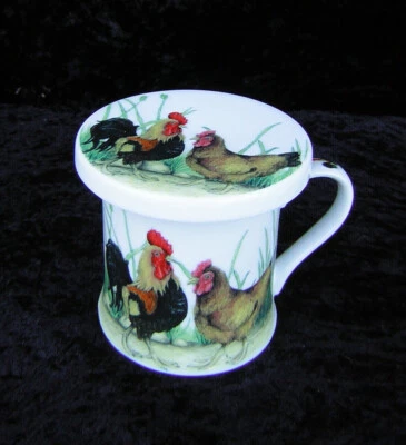 Kaffee/Teebecher mit Deckel, Hühnertasse, The Leonardo Collection, Porcellan - Bild 1 von 4