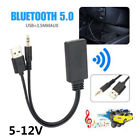 Bluetooth5.0 Receiver Adapter USB+3.5mmAUX Jack Stereo Audio For Car AUX Speaker
