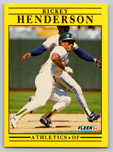 1991 Fleer #10 Rickey Henderson Oakland Athletics Baseball Card
