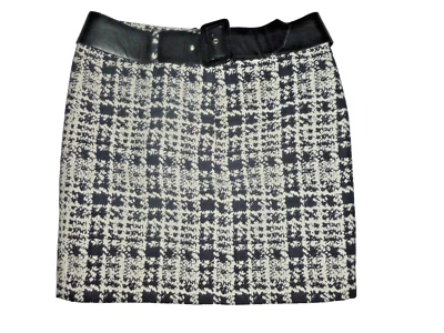 Mini-saia INC tweed cinto robusto forro completo xadrez 30x17" tamanho 8 - Imagem 1 de 4