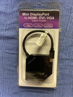 Cirago 3-in-1 Mini Display Port DP to HDMI/DVI/VGA Cable Adapter Converter Black - Image 1 of 4