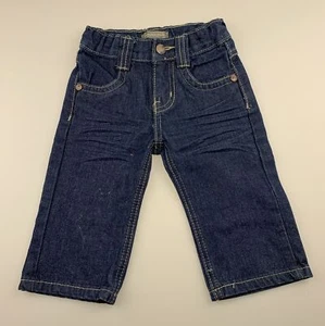 Boys size 0, Pumpkin Patch, dark denim jeans, adjustable, Inside leg: 22cm, GUC - Picture 1 of 6