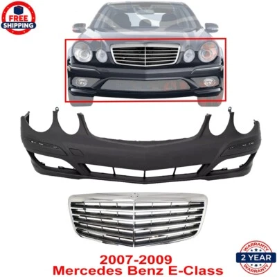 Front Bumper Cover Primed & Grille Assembly For 2007-2009 Mercedes Benz E-Class Foto 1 de 4