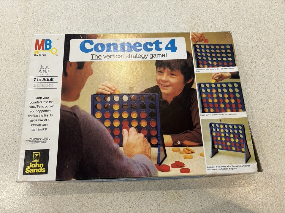 VINTAGE Connect Four Game MILTON BRADLEY 1975 Classic Game 100% COMPLETE - Image 1 of 4