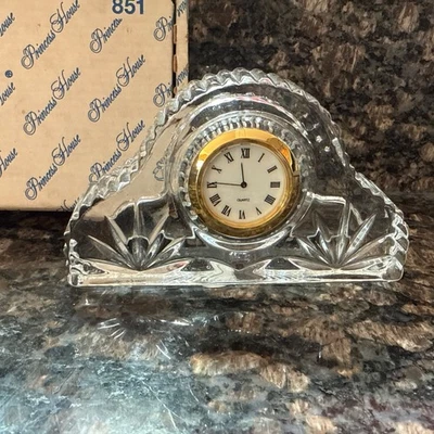 NEW Princess House 851 Lead Crystal Quartz Clock 5”x3” Box Wedding Anniversary - Image 1 of 4
