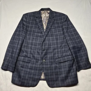 Ralph Lauren LRL Men's Wool Blend 2-Button Blazer Navy Blue Plaid 48R - Picture 1 of 10