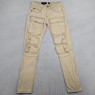 Decibel Jeans Mens 28x32 Tan Khaki Cargo Multi Pocket Utility Slim Streetwear - Image 1 of 4
