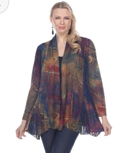 Kamana Bohemian Rhapsody XL Open Front Cardigan Boho Art To Wear New - Picture 1 of 14