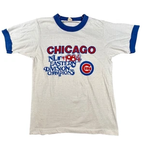 Camiseta De Colección 1984 Chicago Cubs NL División Este Campeones Timbre Pantalla Estrellas M - Imagen 1 de 8