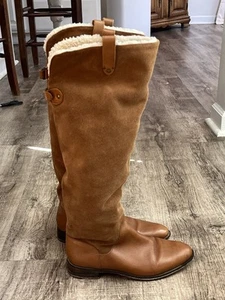 Massimo Dutti Tall Leather & suede Riding Boots. Size 39/8.5 - Picture 1 of 14