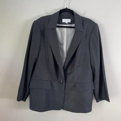 Blazer Calvin Klein Mujer 22W Negro Blanco Lunares Patrón Forrado Chaqueta Carrera Foto 1 de 4