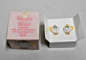 Pendientes Avon La Bella y la Bestia MRS. Potts La Tetera con postes de robo quirúrgico - Imagen 1 de 2