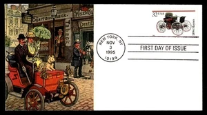 Mayfairstamps US FDC 1995 1894 Haynes Couple and Dog Riding Car First Day Cover - Imagen 1 de 2