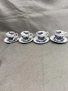 VINTAGE SPODE BLUE BIRD PATTERN S3274 DEMITASSE CUP & SAUCER LOT OF 4 - Picture 1 of 10
