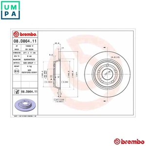 2x BRAKE DISC 08.D864.11 FOR FORD FOCUS/IV/Turnier M0DC/SFDC 1.0L R0DB 1.0L 3cyl - Picture 1 of 9