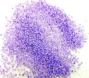 Matsuno High Quality size 11/0 Beads - Inside Colour -214-IC - Crystalised Lilac - Picture 1 of 10