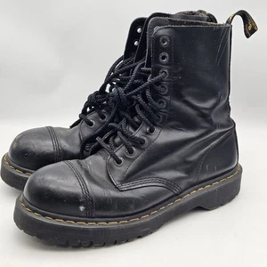 Y2k Dr. Martens Combat Boots 8761 Steel Cap Toe 10 Eyelet Non-safety Mens US 10 - Picture 1 of 15