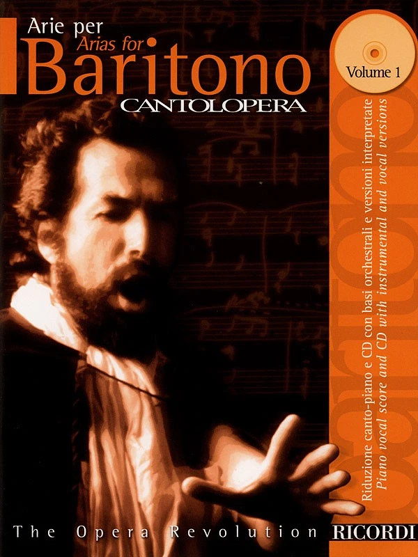 Arias for Baritone Vol 1 Cantolopera Vocal Piano Opera Sheet Music Book CD - Image 1 of 1