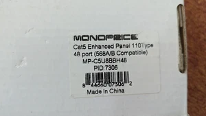 MONOPRICE PATCH PANEL 19''Cat5 Enhanced Panel 110 type 48 port 568A/B Compatible - Picture 1 of 4