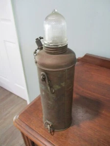Brass antique Nautical Maritime Lantern Glass bulb 11 1/2'' trench art? - Picture 1 of 13