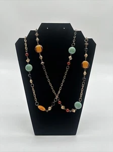 Vintage Elegant Long Multi Color Crystal & Plastic Statement Necklace 24In…34 - Picture 1 of 24