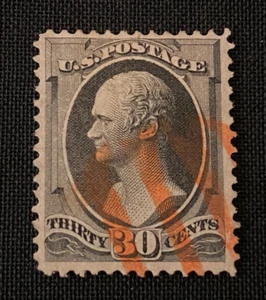 US Scott #165 30¢ Alexander Hamilton - Used 1873 - Great Looking Red Cancel - Picture 1 of 2