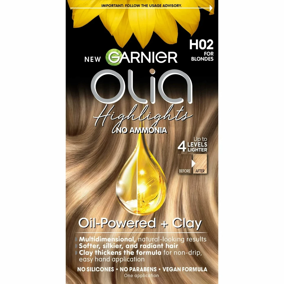 Garnier Olia Aceite Powered y Arcilla de Caolín Sin Amoníaco Kit Destacados, Para Rubio Foto 1 de 3