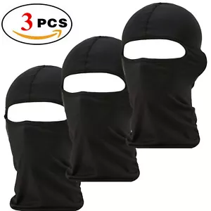 3 Pack Men Balaclava Black Face Mask Lightweight Motorcycle Warmer Ski - Picture 1 of 9
