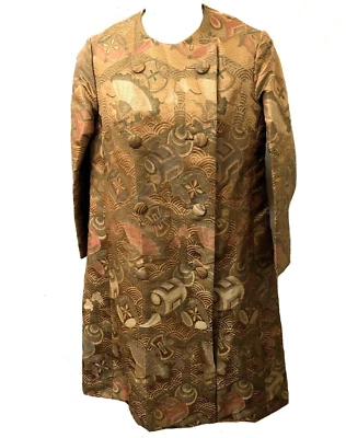 Винтажный выдающийся заказ ручной работы японский парчи шелковое пальто оболочка платье S/M - Изображение 1 из 4