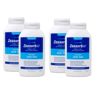 4件装Zeasorb-Af抗真菌Jock Itch超吸水粉2.5盎司(71克)每件 — 第 1/4 张图片