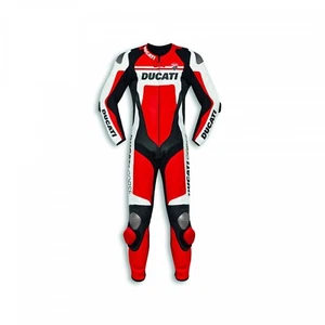 DUCATI Bikeranzug Lederkombi mit Protektoren Biker Jacke Herren Motorrad ANZUG - Picture 1 of 4